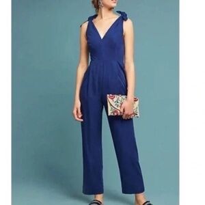 Anthropologie x Tracy Reese | Navy Maud Tied Sleeveless Jumpsuit 8
